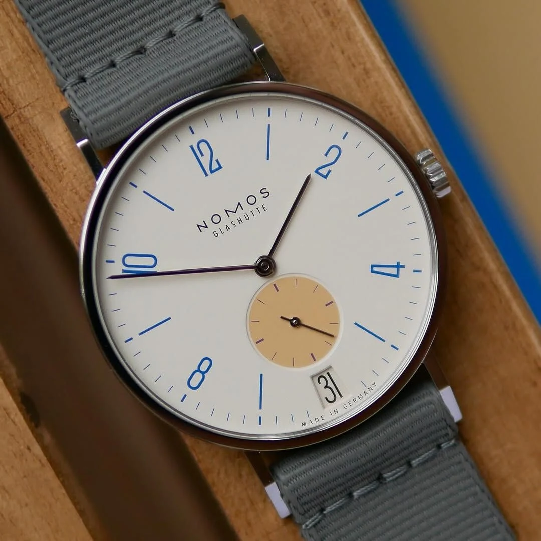 NOMOS Tangente 38 Date Schulhausweiß, front view