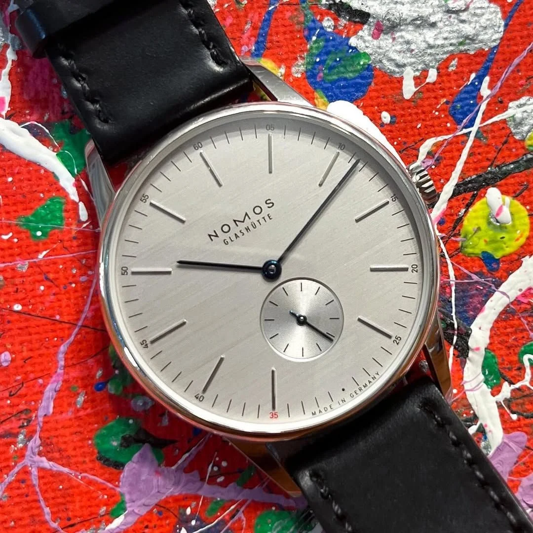 NOMOS Orion 38 Silvercut, front view