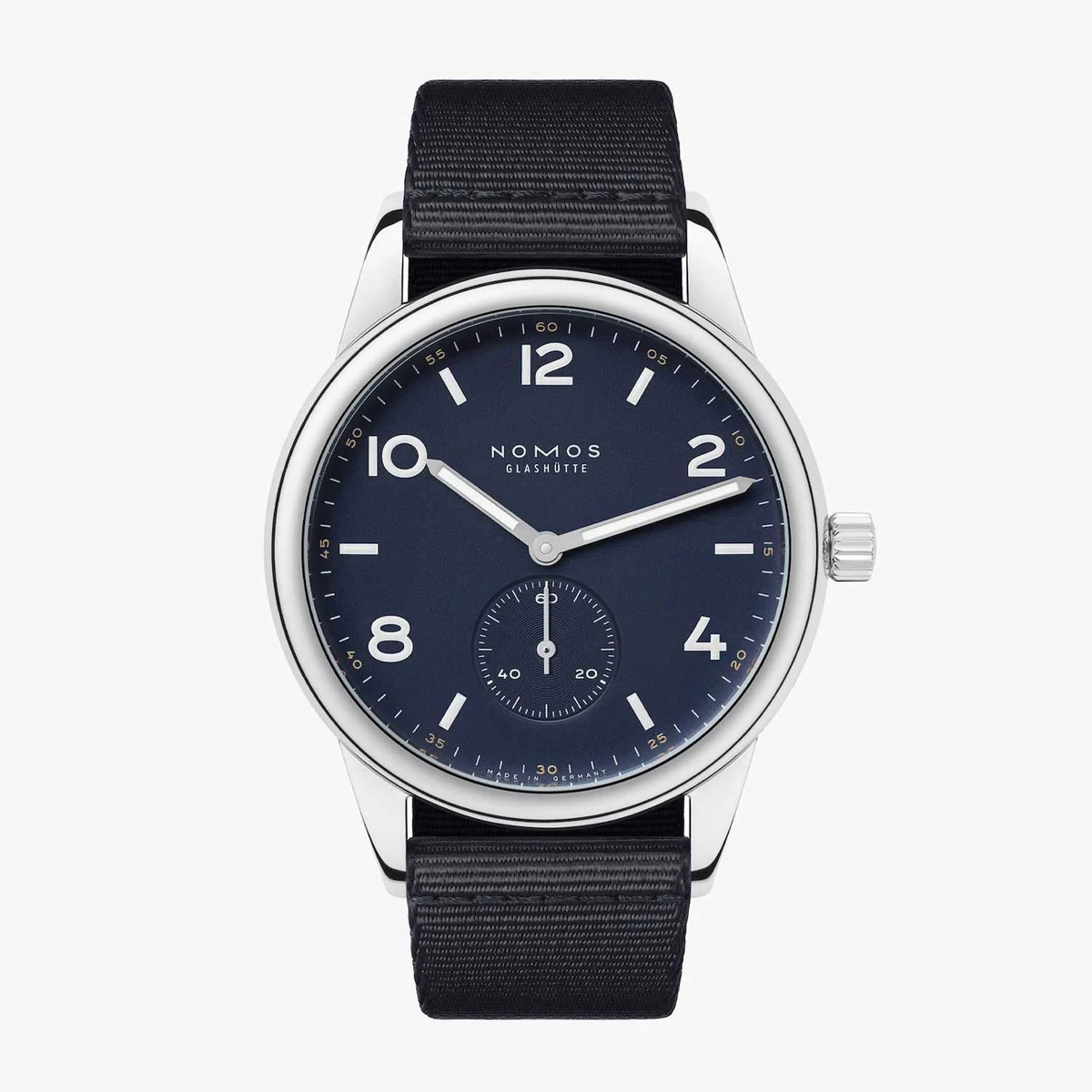 NOMOS Club Automatic Navy, front view