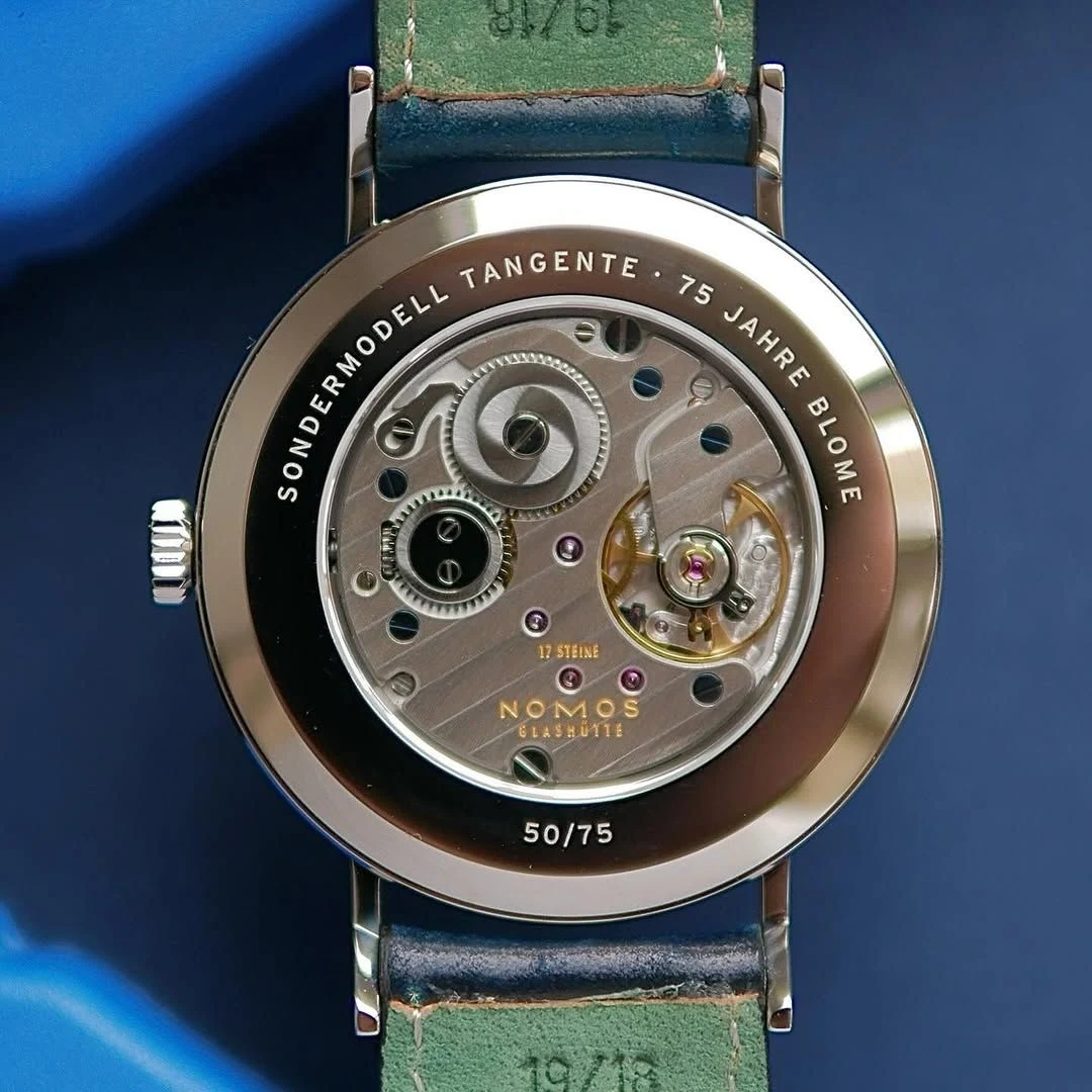 Caseback of the Tangente 38 75 Jahre Blome