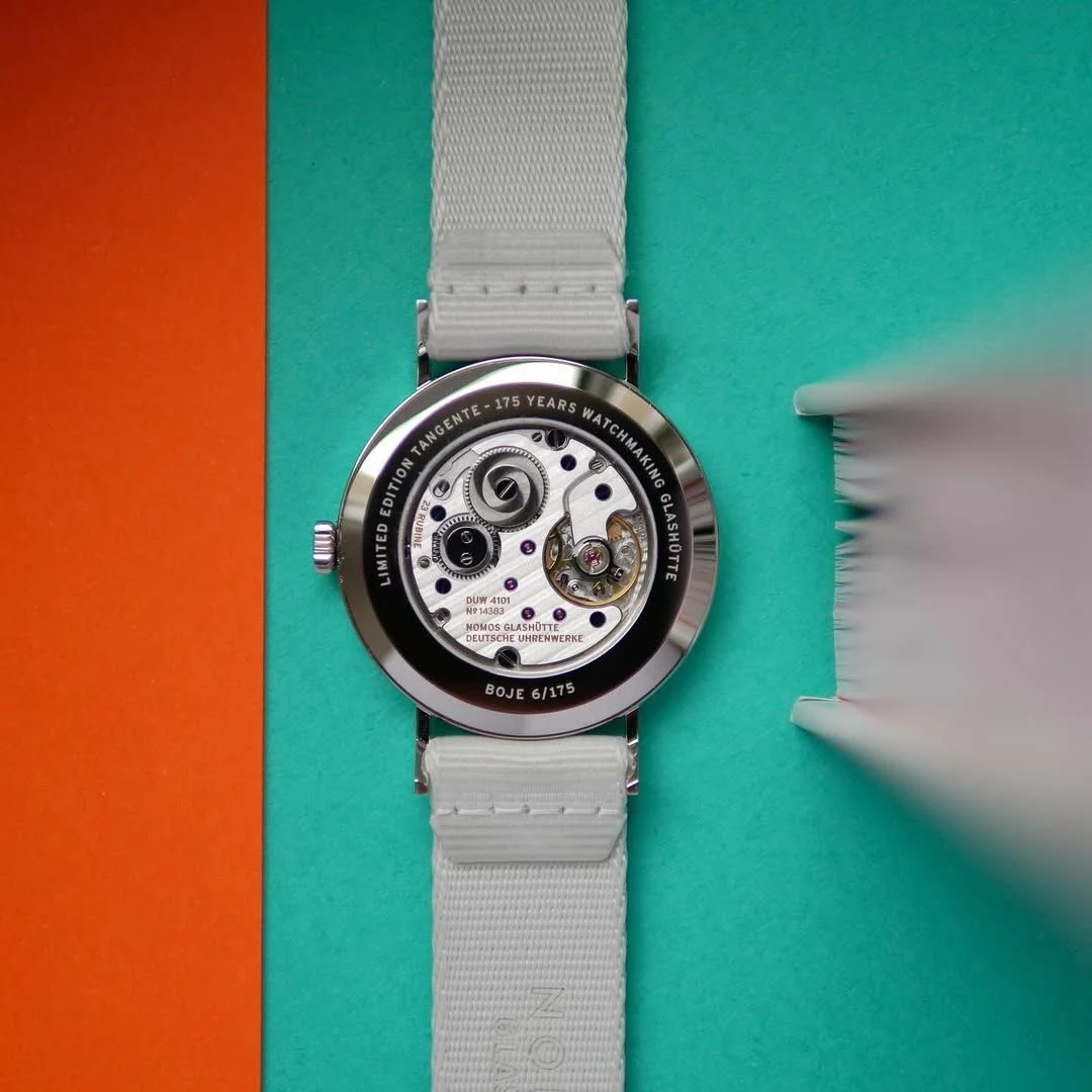 Caseback of the Tangente 38 Date Boje