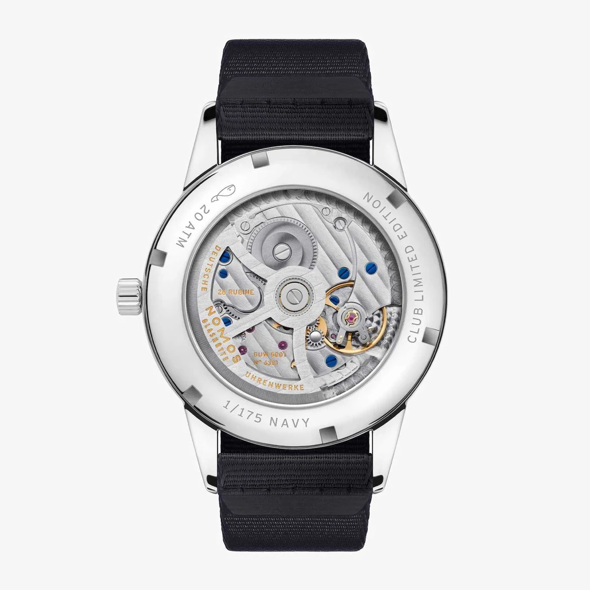 Caseback of the Club Automatic Navy