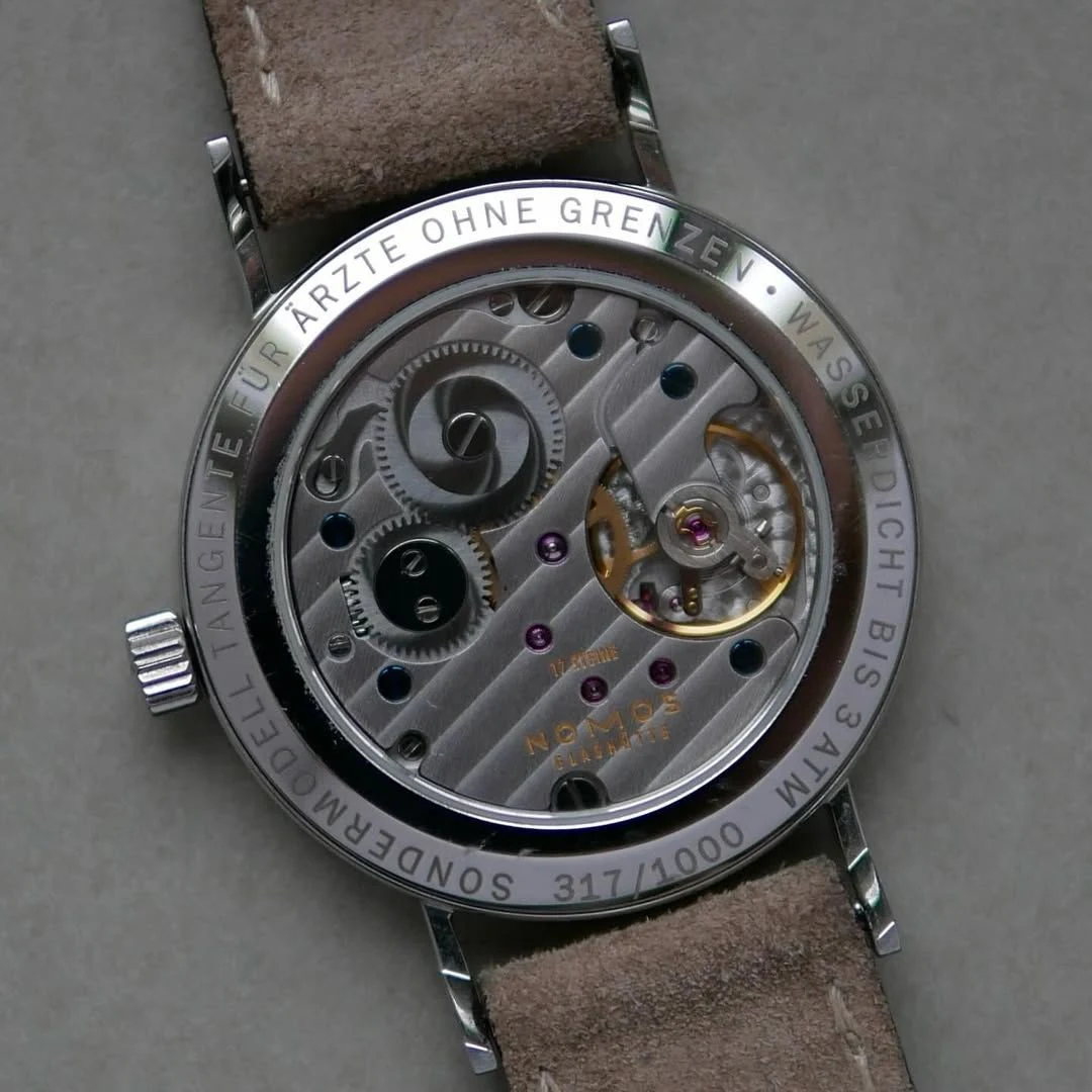 Caseback of the Tangente 33 Doctors Without Borders