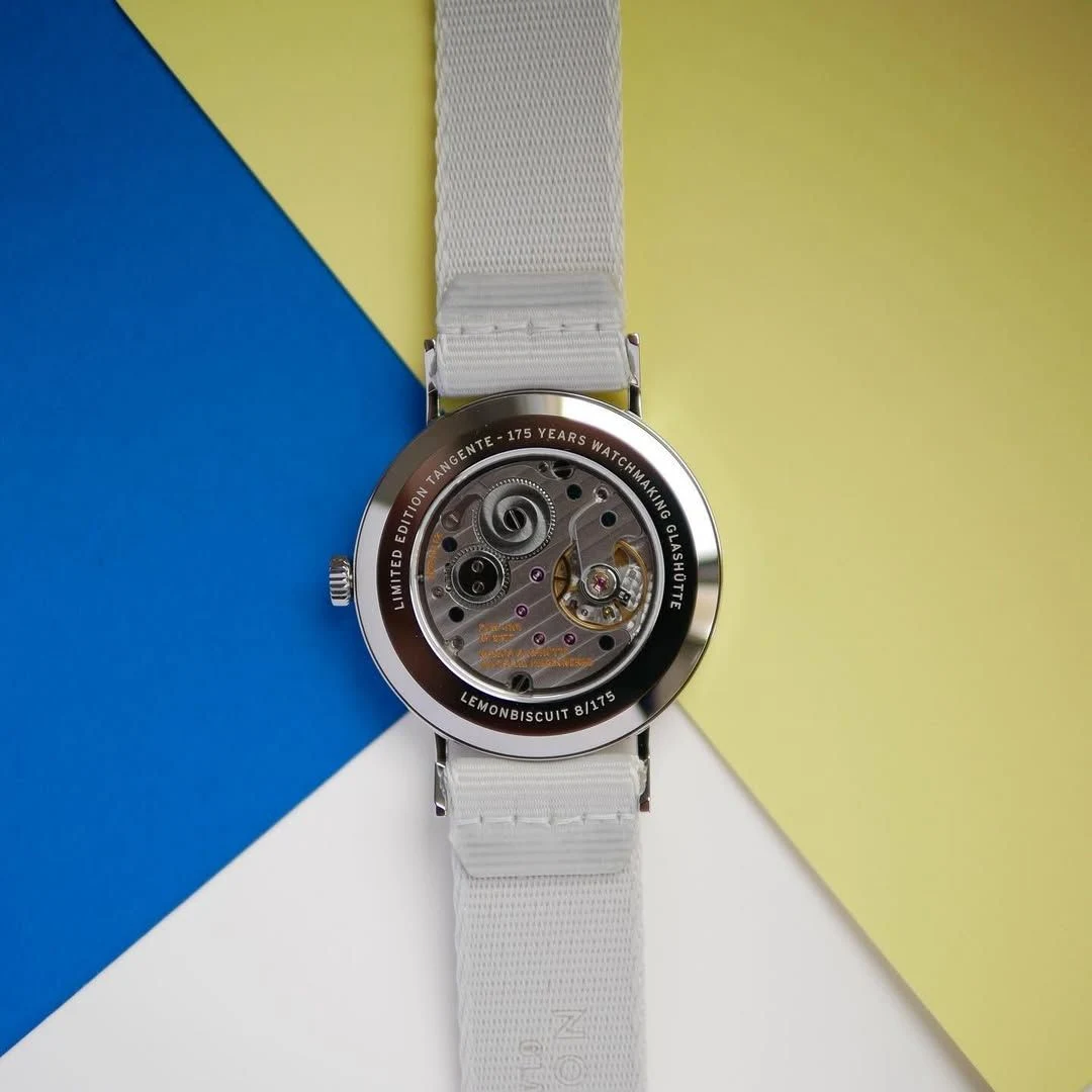 Caseback of the Tangente 38 Date Lemonbiscuit