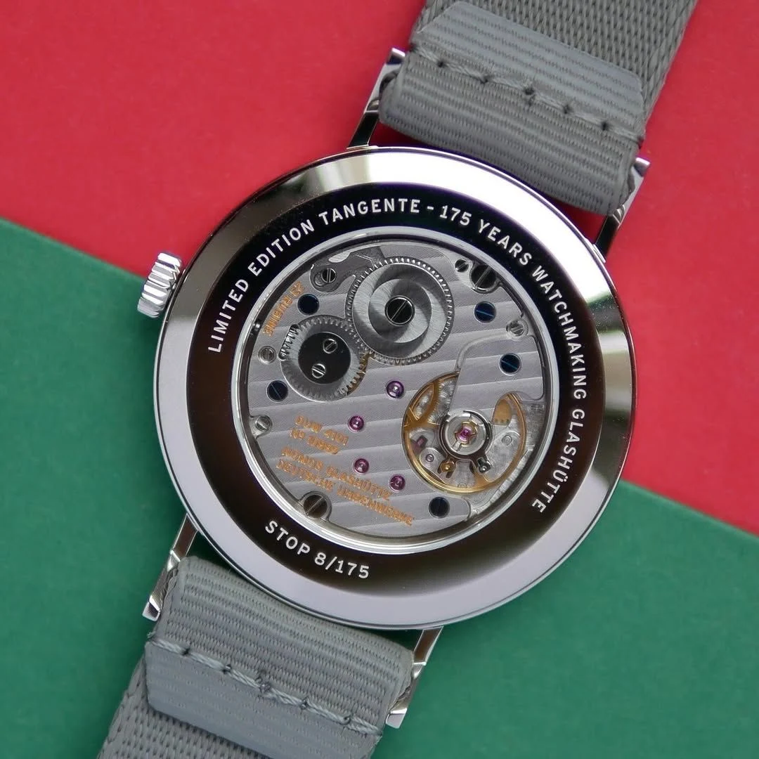 Caseback of the Tangente 38 Date Stop