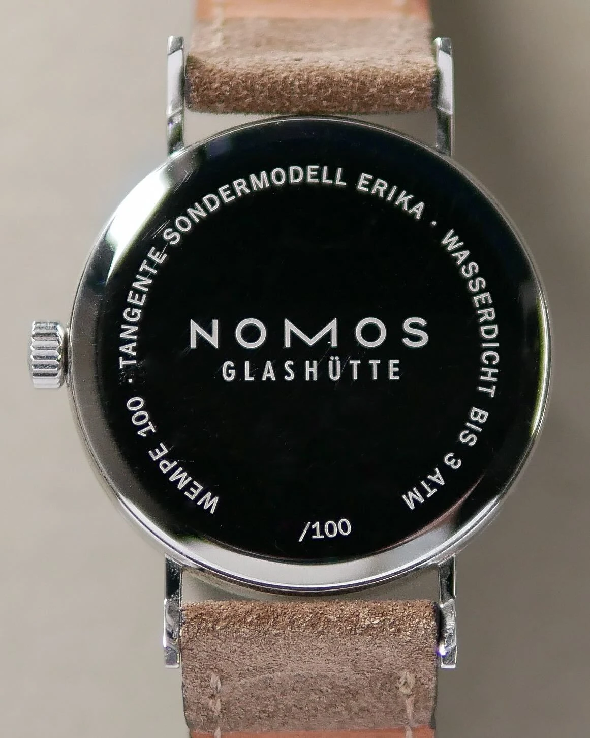 Caseback of the Tangente Erika