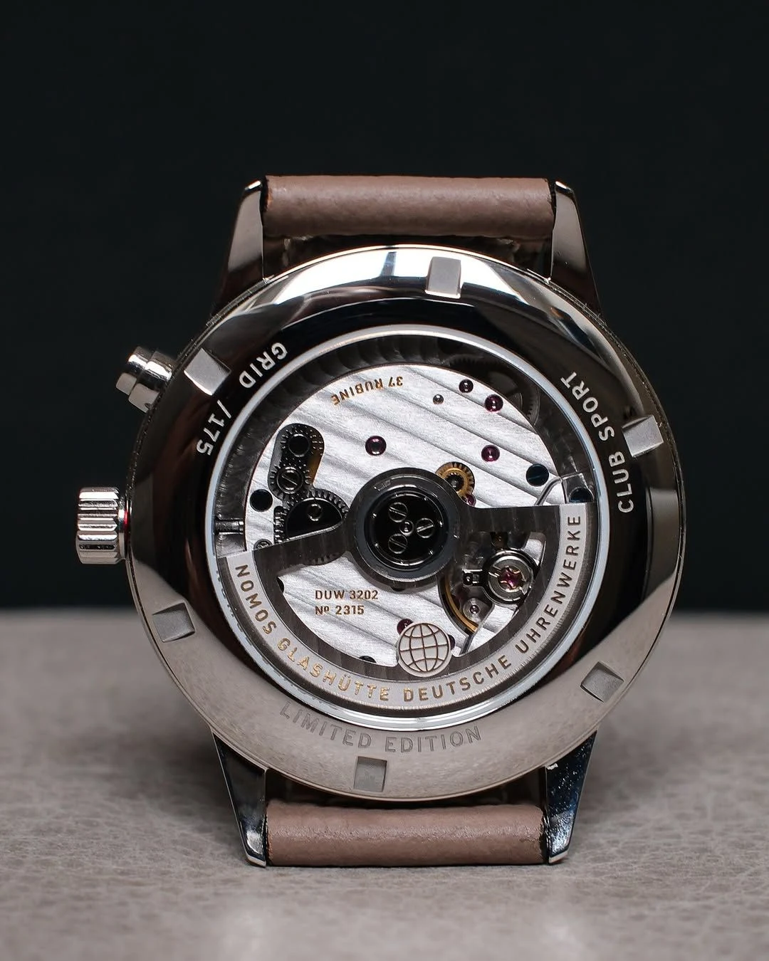 Caseback of the Club Sport neomatik Worldtimer Grid