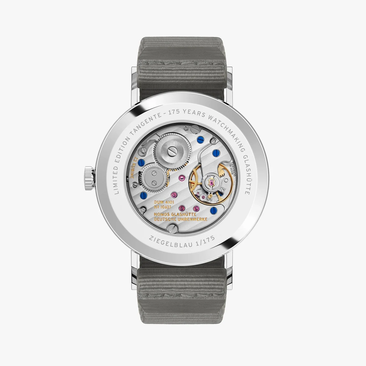 Movement of the Tangente 38 Date Ziegelblau
