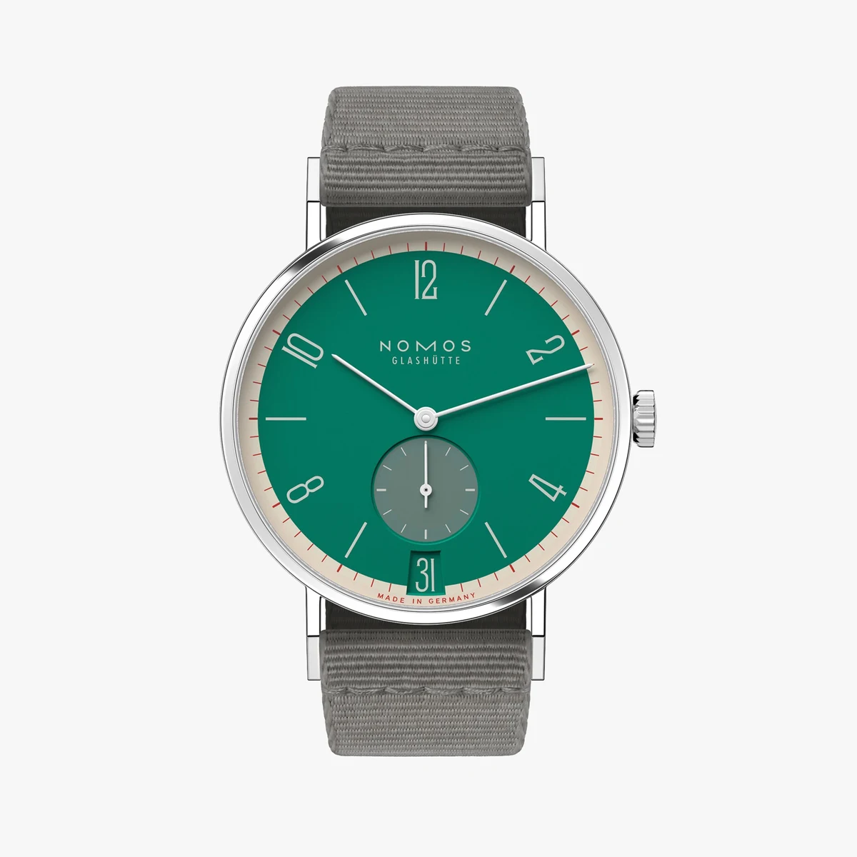 Detail view of the Tangente 38 Date Schlossgrün