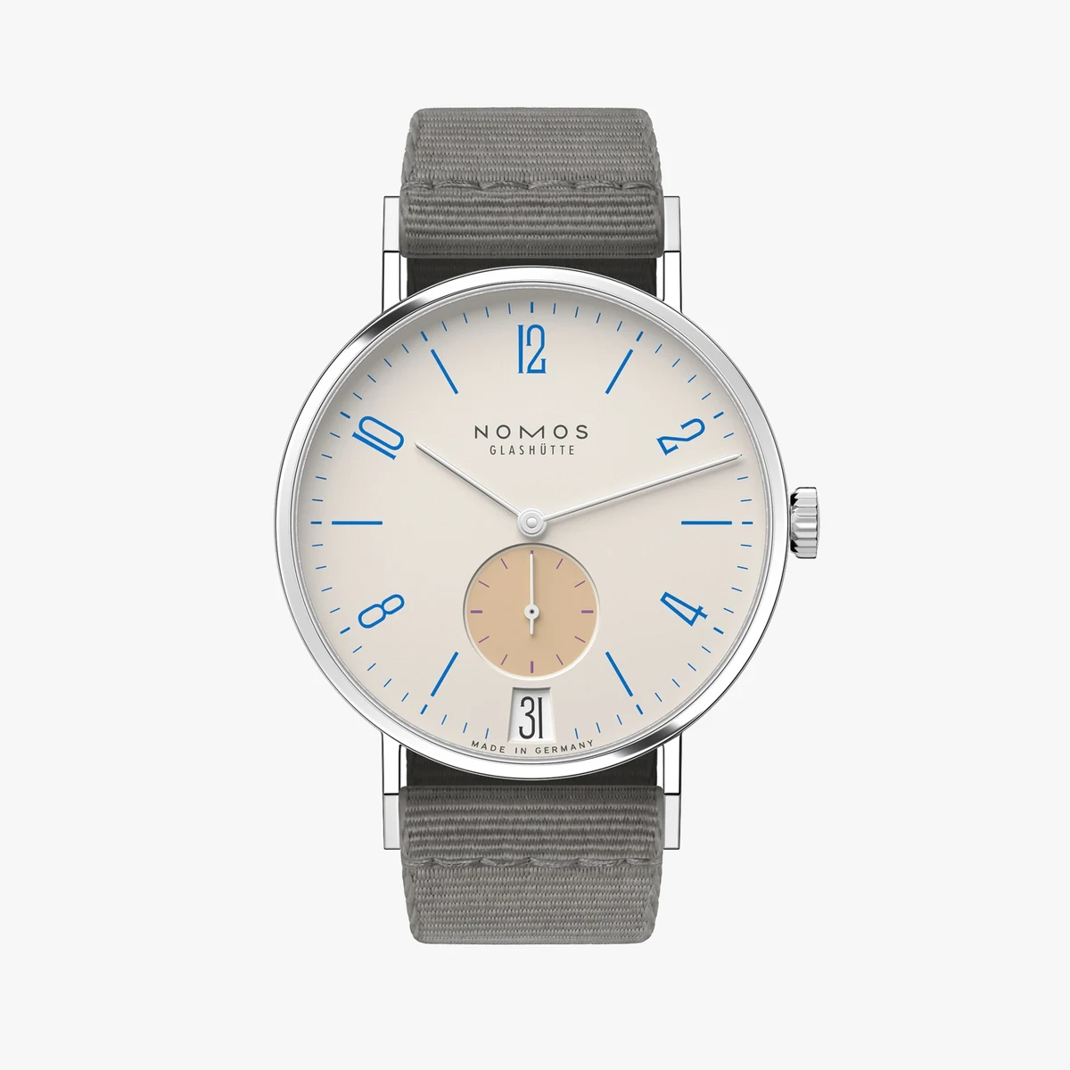 Detail view of the Tangente 38 Date Schulhausweiß