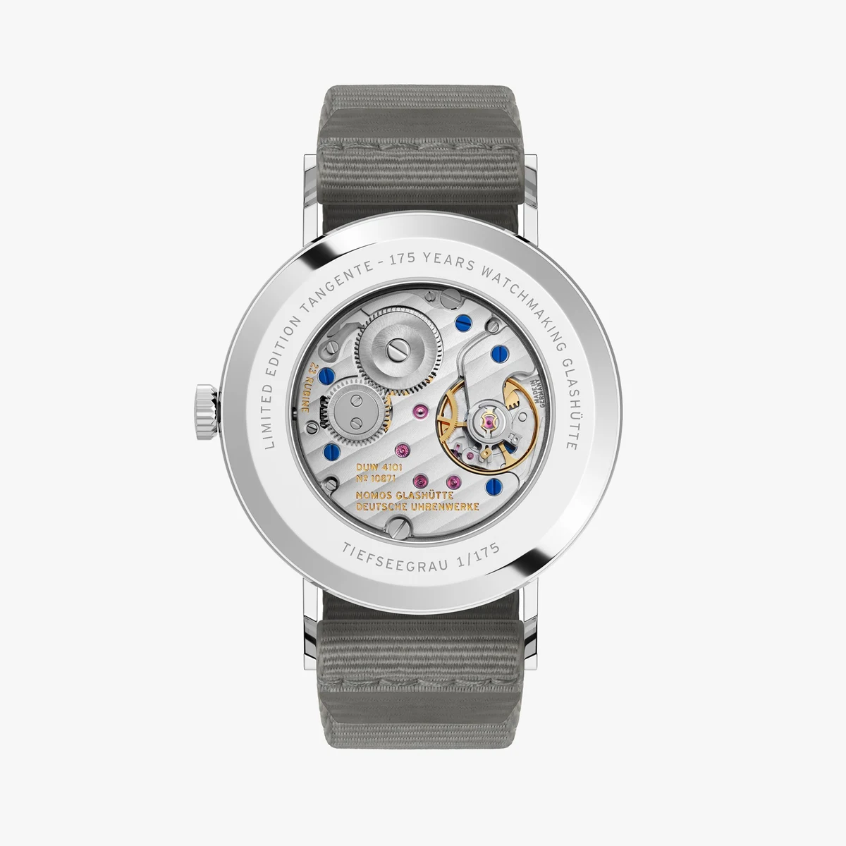 Movement of the Tangente 38 Date Tiefseegrau